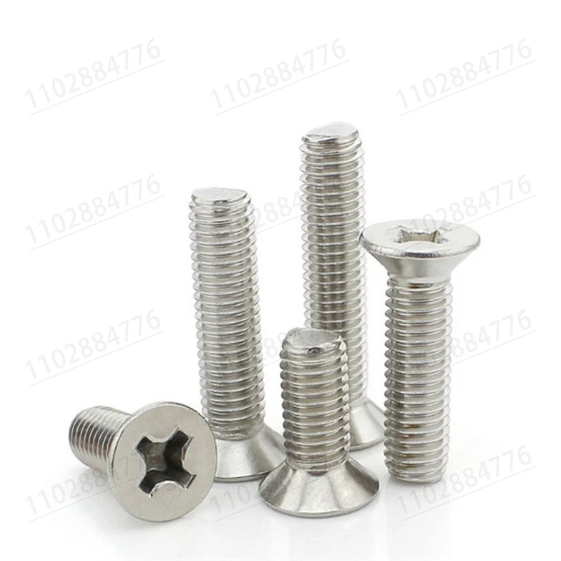 5~50 pcs 304 Stainless Steel Cross Phillips Flat Countersunk Head Screw Bolts Length 3-50mm M2 M2.5 M3  M4 M5 M6 M8