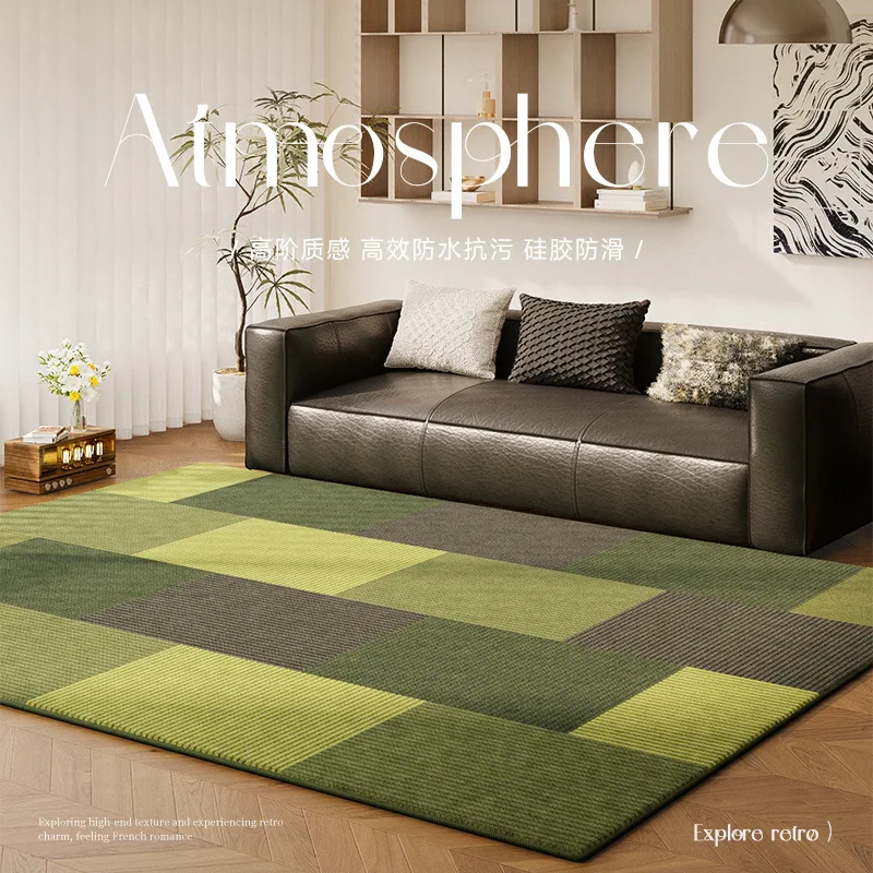 

2024, новый ковер для гостиной, грязеотталкивающий и легко устанавливается, зеленый ретро, французский ковер для спальни, прикроватное одеяло, утолщенное