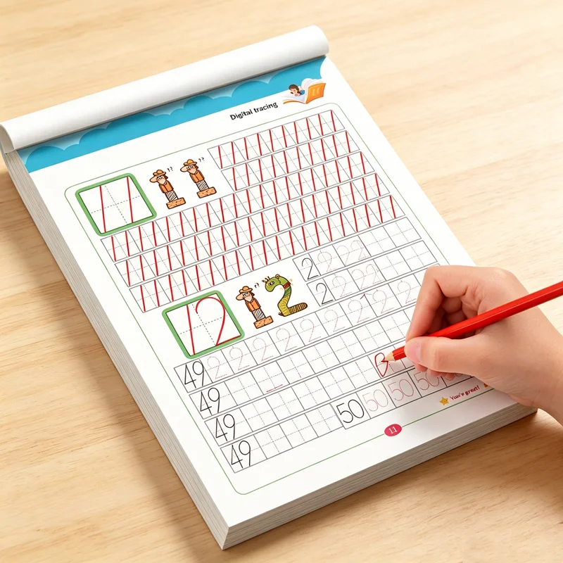 My First Number Workbook: 0-50 Tracing & Counting – 32 Pages for Ages 3-6