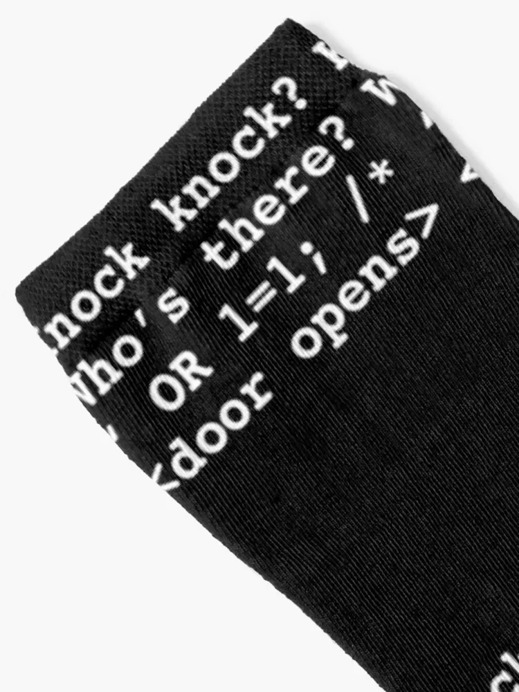 Funny Programmer graphic Programming Injection Knock Knock design Socks Christmas aesthetic Men's Socks Luxury Women's