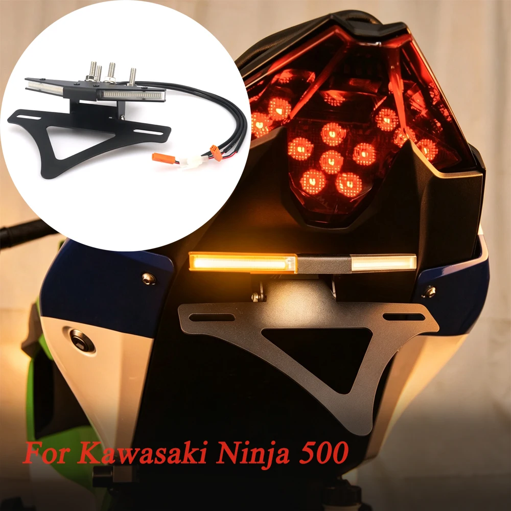 for Kawasaki Ninja 500 2025-2026 motorcycle signal light LED turn signal light rear license plate holder mudguard accessories ﻿