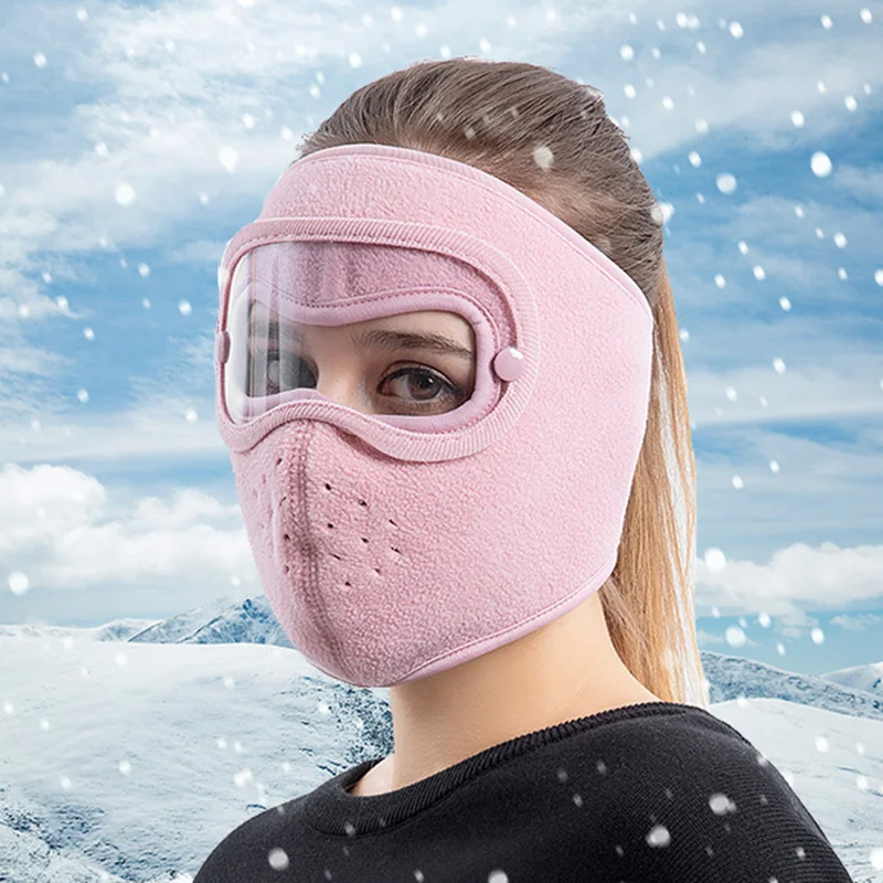 

Unisex Winter Outdoor Cycling Mask Full Face Protection with Anti-Fog Goggles Suitable for Skiing Outdoor Activities Windproof