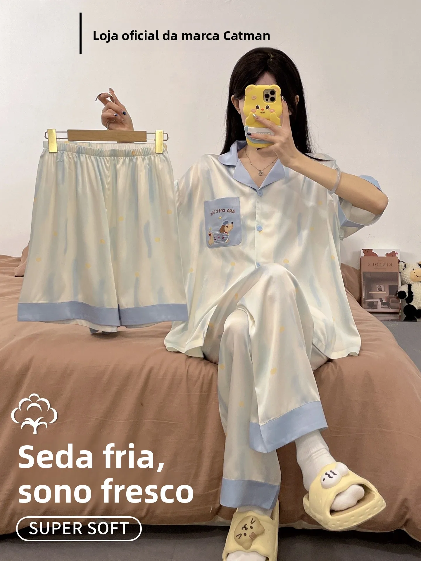 women's-ice-silk-sleepwear-short-sleeve-home-clothes-suit-2026-summer-new-cartoon-sweet-outwear-polyester-spandex-blend