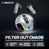 Auriculares Zombiescat B5 ANC Bluetooth 5,4, auriculares con cancelación activa de ruido, auriculares inalámbricos ENC HD Call TWS con 4 micrófonos