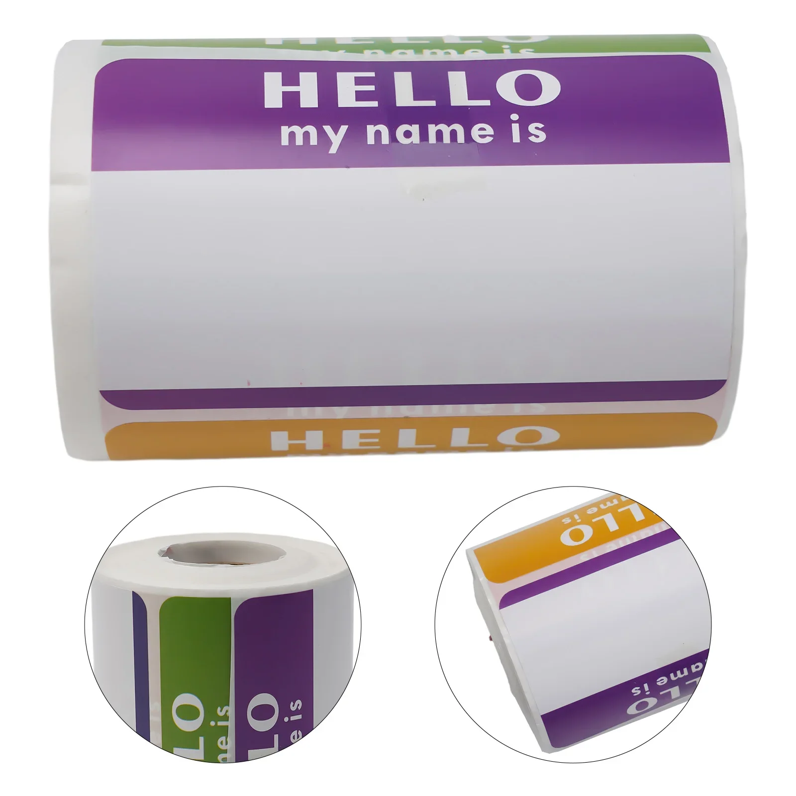 

1 Roll Name Sticker 5 Vibrant Colors Labels For Office Meeting School Home Room Decor Art DIY 3.5x2.25inch Wall Art