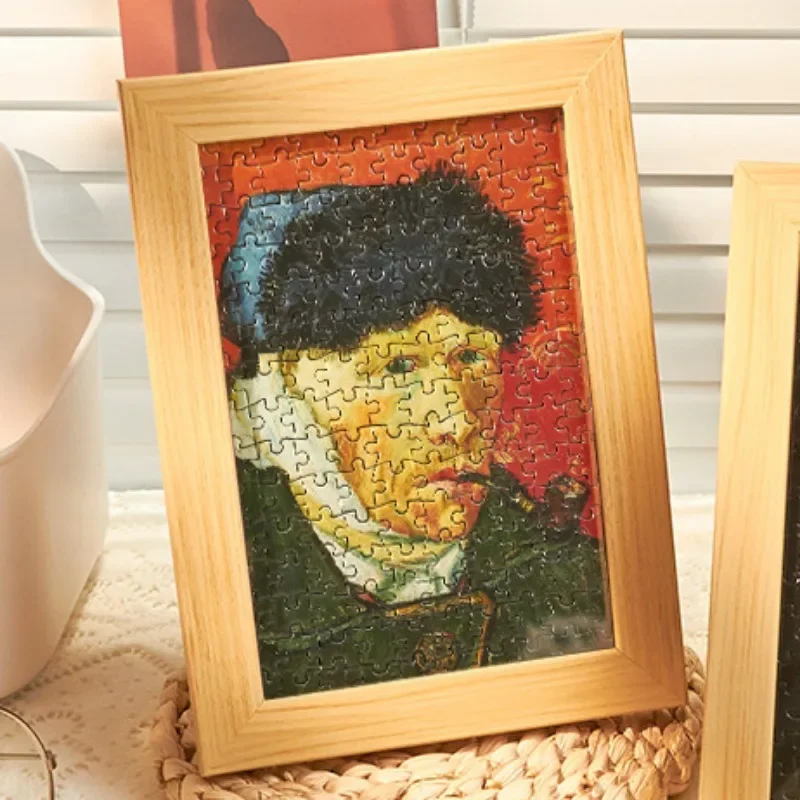 Puzzle en papier avec cadre, 15x10cm, 150 pièces, peinture à l'huile Van Gogh, soulagement du Stress, jouets de divertissement éducatif, noël