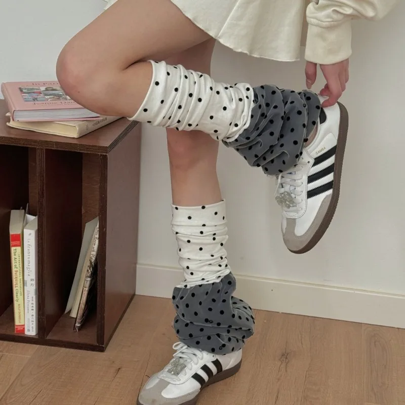 

SP&CITY Spicy Girl Polka Dot Splicing Socks Unique Design Collgege Style Lolita Cute Stacking Socks Fashion Casual Mid Tube Sock