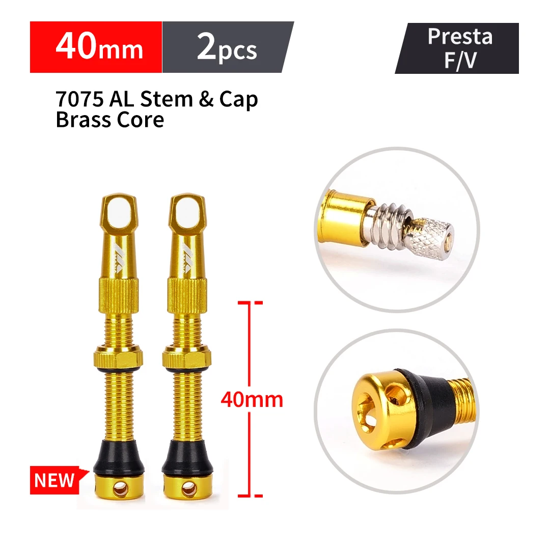 MANA 1 Paar Fiets Presta Ventiel 40/53/63/78/100mm 7075 Aluminium Voor Tubeless Road/MTB/Gravel Bike-ELITEWHEELS Ventiel