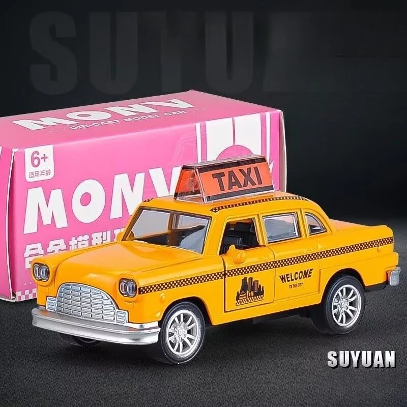 In stock /1:36 alloy taxi simulation car, brand new clearance simulation model, collectible ornament/children's toy