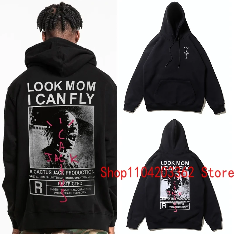 American Trend Brand Cactus Jack Hoodie Roar Portrait Print Personality Fleecing Sweatshirts CACTUS JACK Pullover Unisex