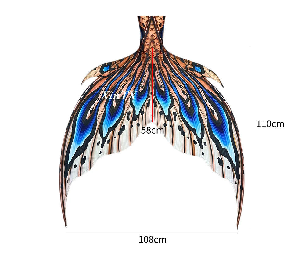 NOWOŚĆ Dorosły ogon syreny Style HD Drukowanie Kobieta Mężczyźni Duża skóra Stroje kąpielowe Rekwizyty fotograficzne Letnia scena Nurkowanie Ogon