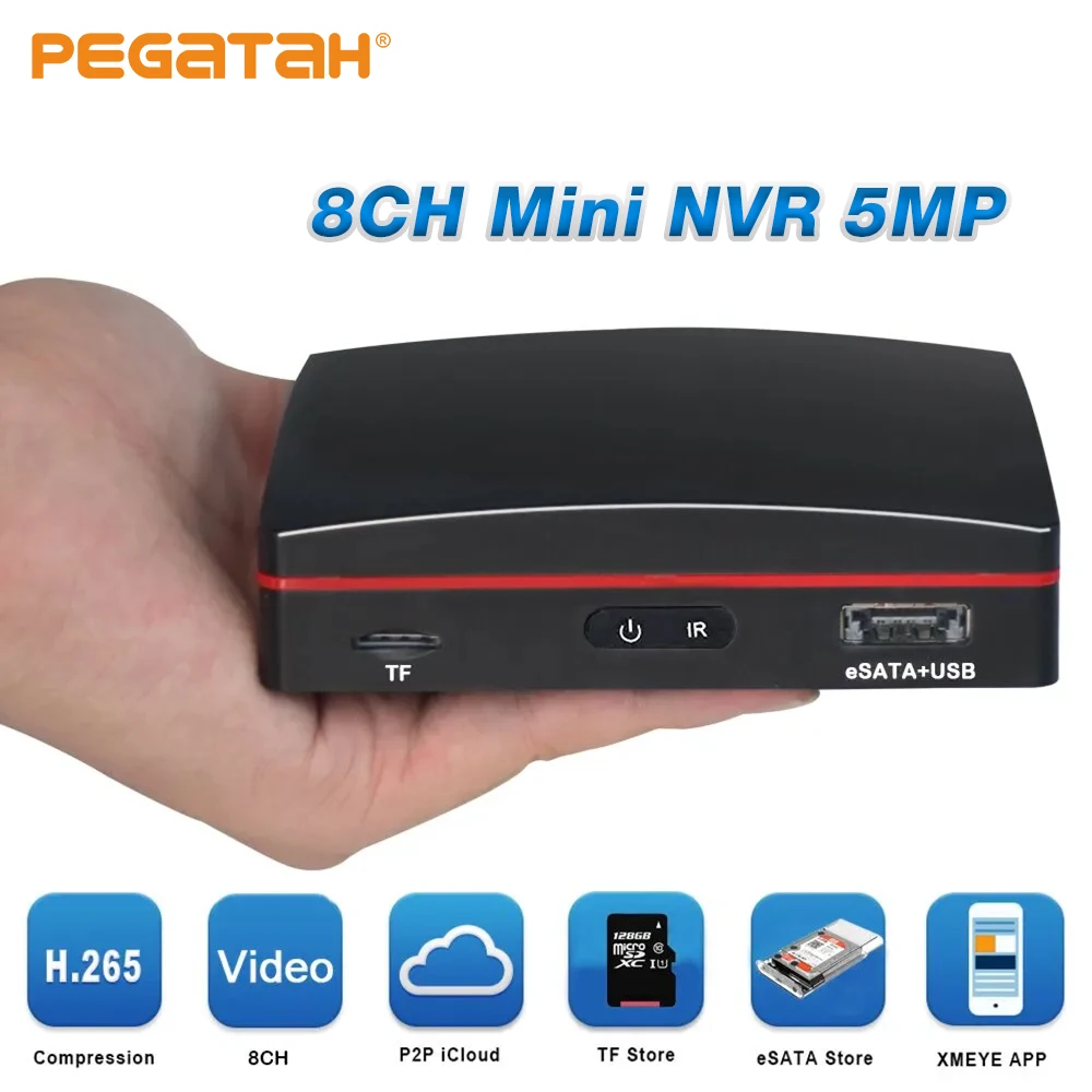 

5MP Network Video Recorder 8ch 16ch MINI NVR H.265 for CCTV Camera IP Camera Support P2P eSATA TF Slot USB Mouse Remote Control
