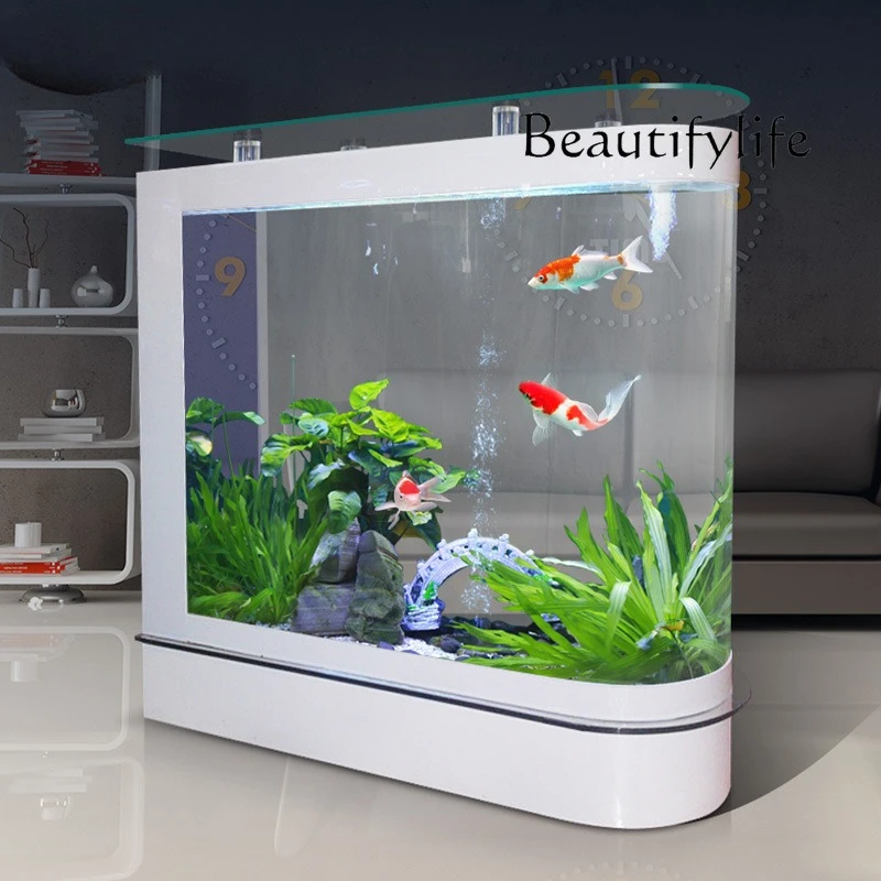 

European bullet fish tank living room medium and large 1.2 meters glass aquarium decoración hogar