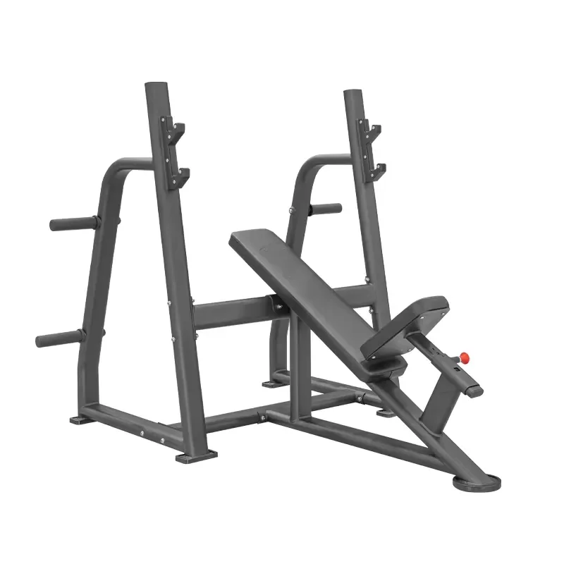 Heavy duty adjustable safety oblique bench press platform 100 * 50 * T2.5mm steel frame 72KG barbell frame, plate storage,