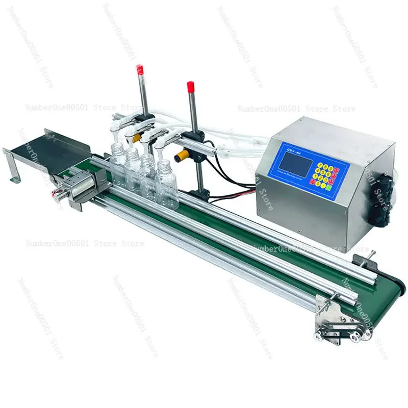 

4H Automatic 4-Head Small Liquid Filling Machine with Conveyor for Bottles Vials Jars