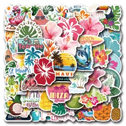 110Pcs Hawaiian Stickers  Tropical DIY Stickers Scrapbooking Phone Luggage Skateboard Waterproof Decals