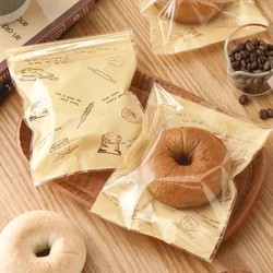 50pcs Self Adhesive Seal Plastic Bags for Bakery Packaging, Croissant, Party Handmade Biscuit/Cookies, Bread, and Cake Packing