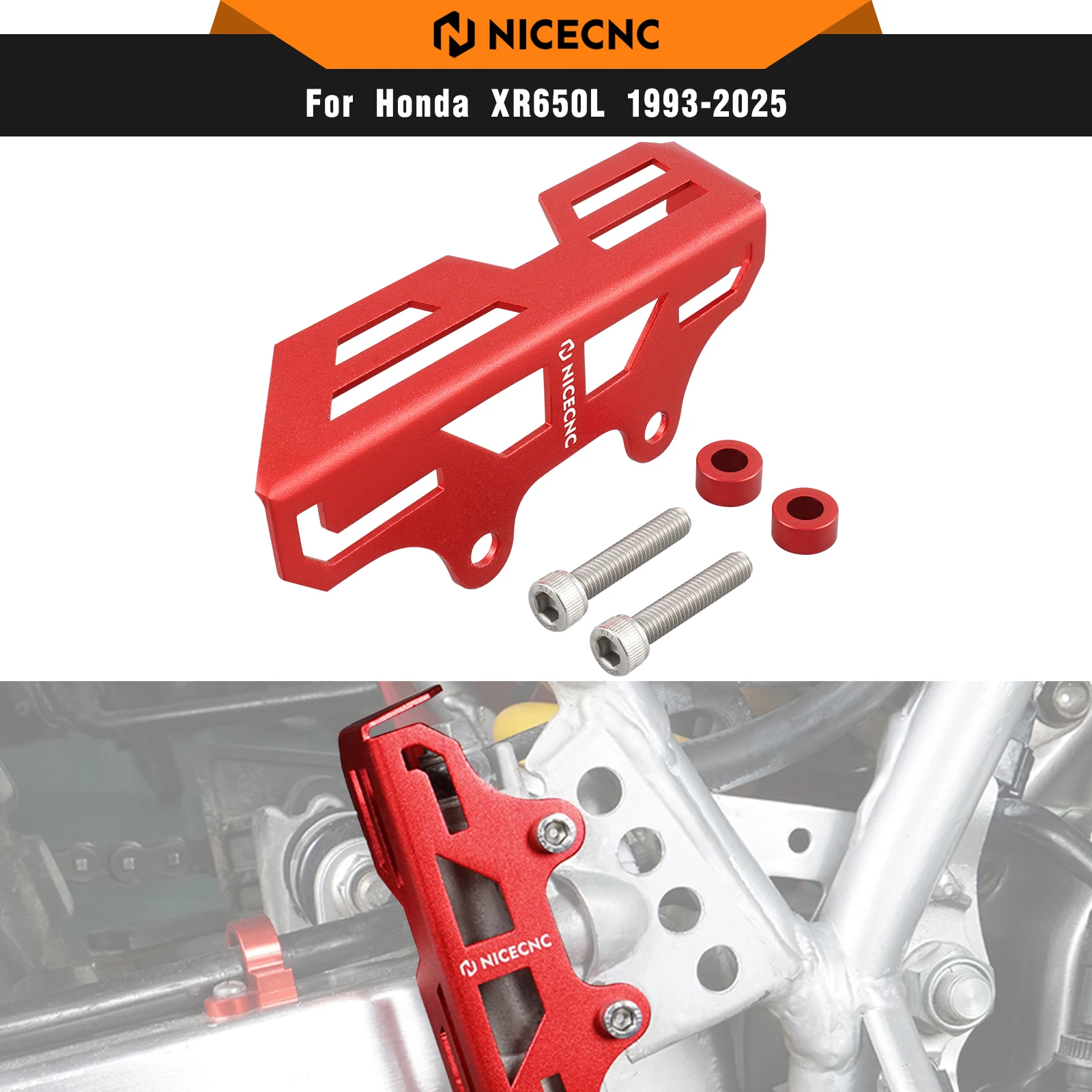 

NICECNC For For Honda XR650L XR 650L 1993-2025 Motorcycle Aluminum Rear Brake Pump Protector Cover For Honda XR600R 1993-2000