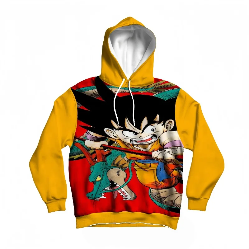 سترة بغطاء للرأس من Dragon Ball متعددة الأشكال من Goku Collage مطبوعة فريدة من نوعها من بانداي مستوحاة من الألوان وتصميم الحركة يجب اقتناؤها لمحبي الرسوم المتحركة
