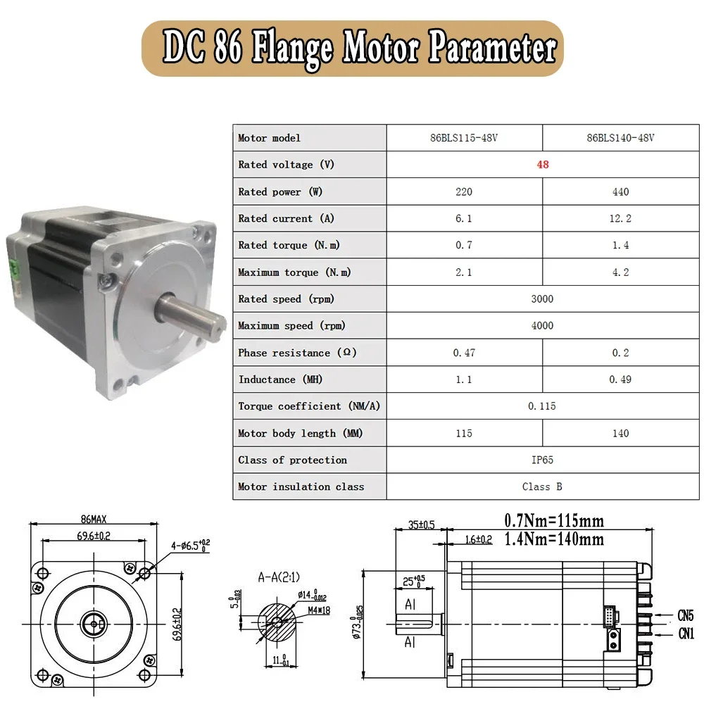 Servomotor todo en uno de 24V, 48V CC, accionamiento integrado, bajo voltaje, 42/57/86mm, Motor de 3000RPM, codificador absoluto de 17 bits con RS485