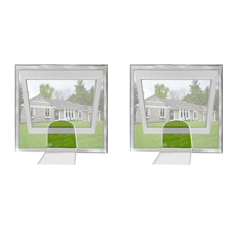 AB42-2X Adjustable Window Screen Replacement Kit With Zipper Opening,Keep Mosquitoes Out,Insect Protection Nets For Household