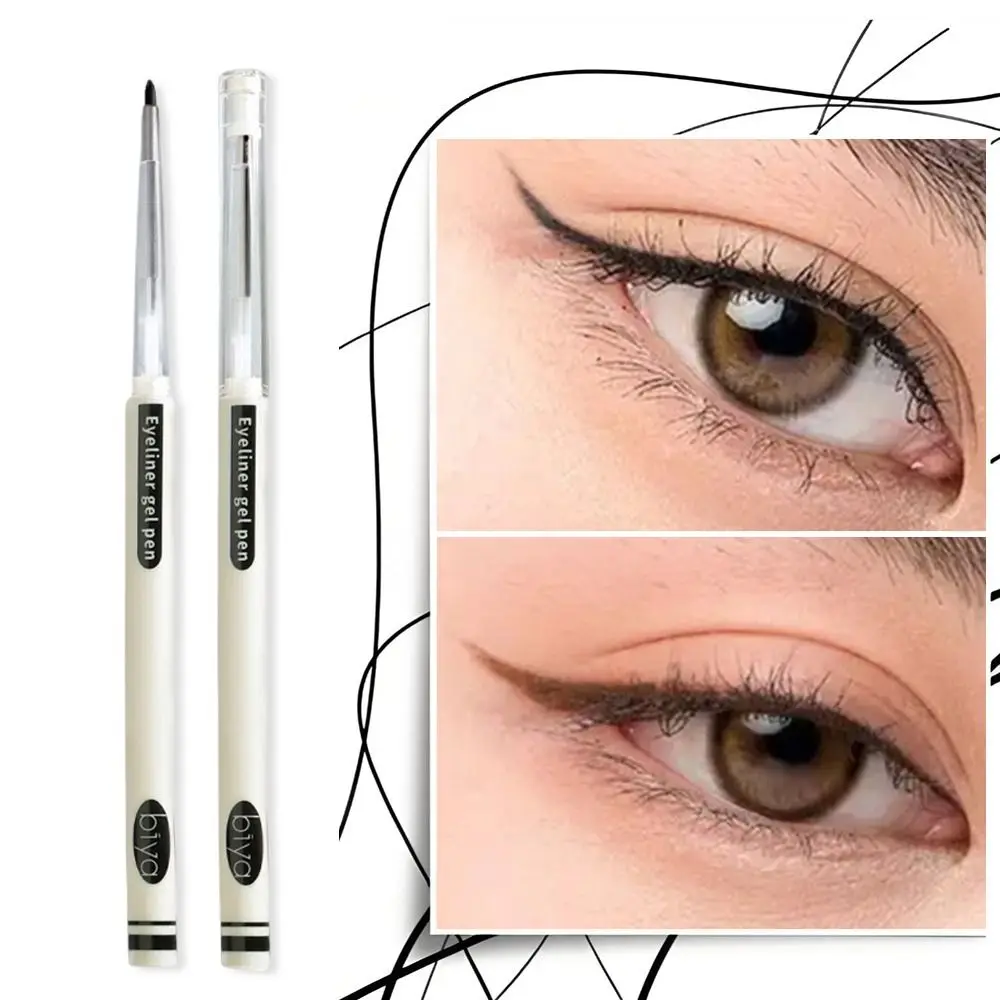 防水、汚れ防止ジェルアイライナーペンシル、長持ち＆高発色、精密な三角形のディテールアイライナーペン