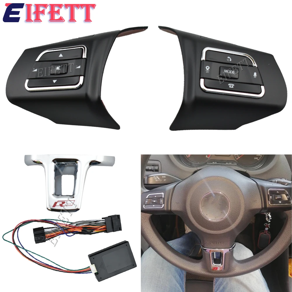 Modified Multifunction Audio Switch For VW Jetta 2013-2015 For Bora Polo Sagitar 2011-2013 Steering Wheel Control Volume Button