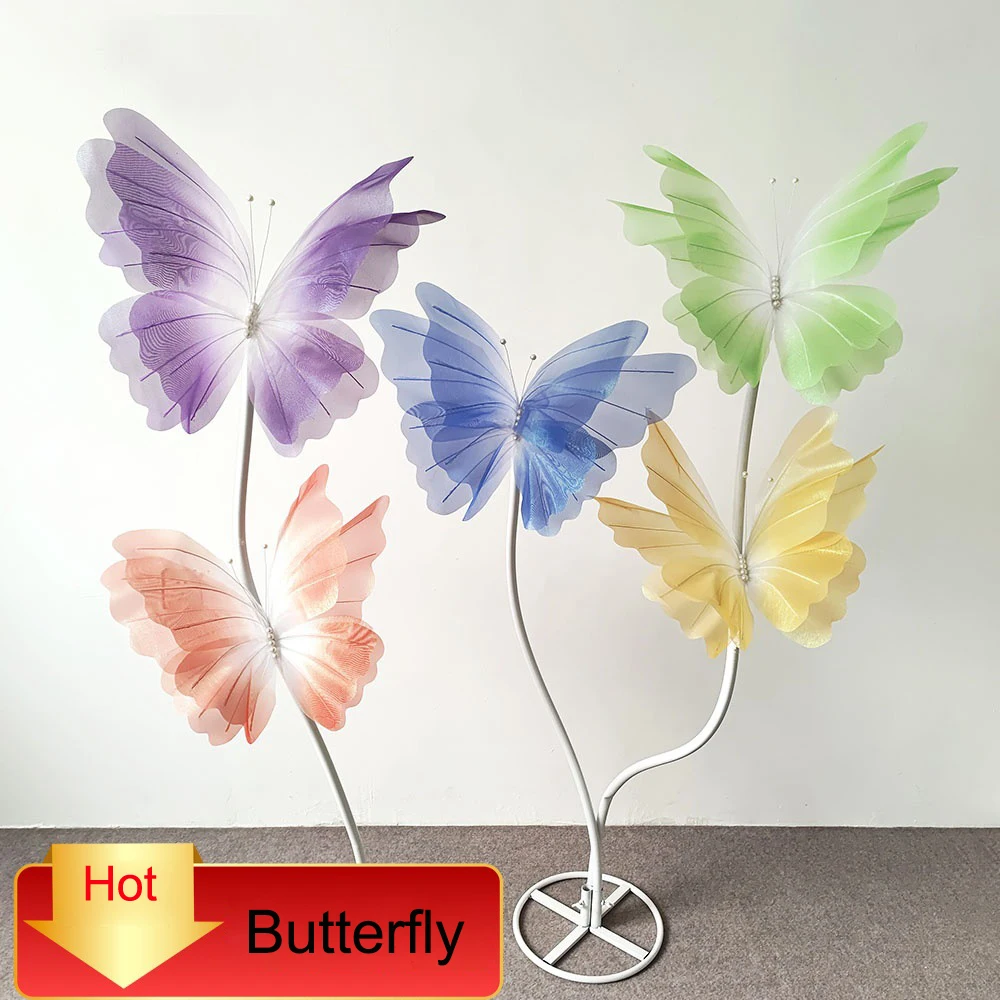 

New Giant Butterfly Decoration Huge Artificial Gauze Butterfly for Wedding Church Party Birthday Home Garden Backdrop Decoration