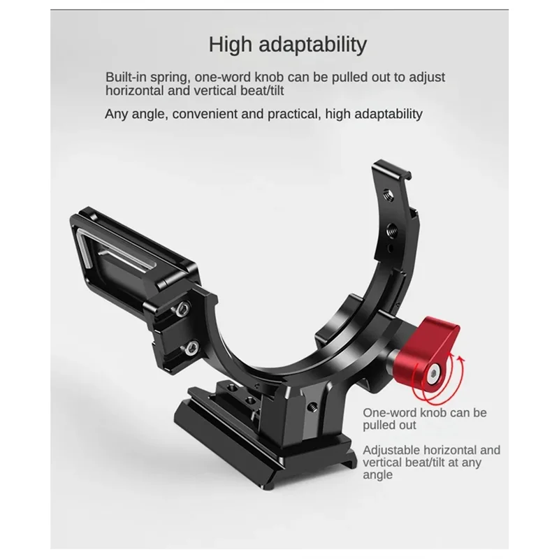 Suporte de lente preta anel semi-circular horizontal vertical para câmera dslr suporte de vídeo sapata fria suporte de vídeo da câmera