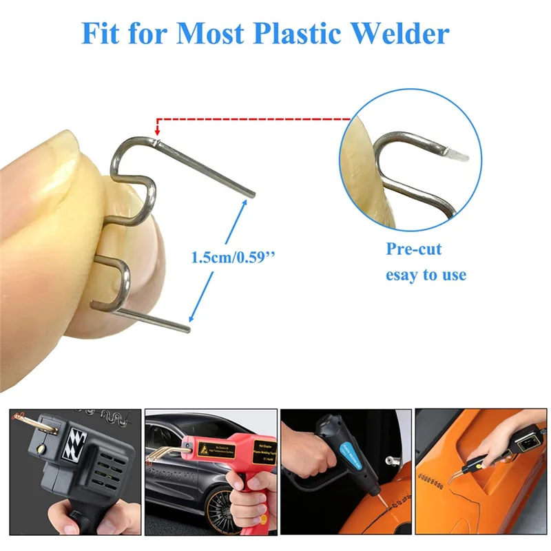 

AAAN-1400 Plastic Welder Staples,Plastic Welding Staples,0.6 0.8Mm Wave Hot Staples Welding Supplies For Plastic Welder
