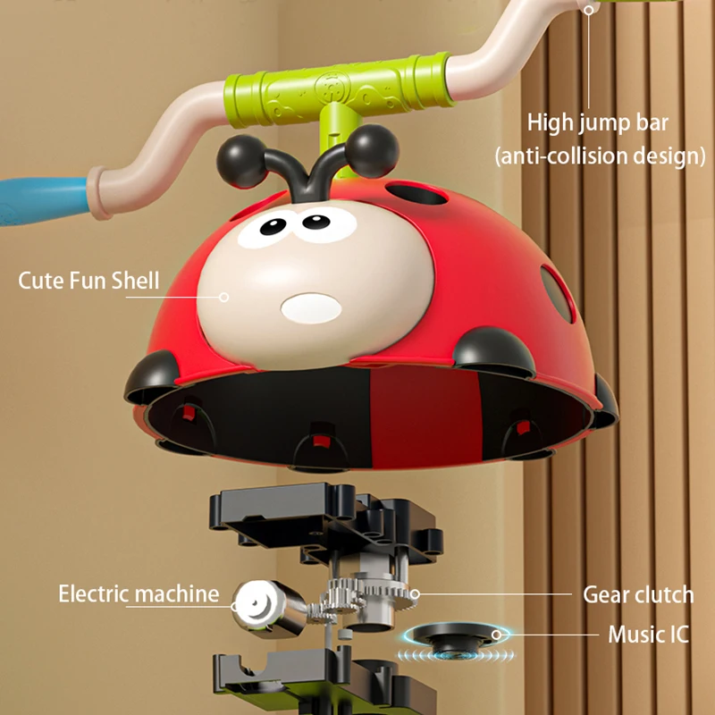 3 in 1 Ladybug Rope Skipping Machine Ferrule Rocket Launcher Toy Outdoor Indoor Multifunction Sports Entertainment Game Toys