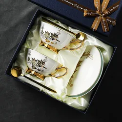 Coffee cup small exquisite set ceramic British afternoon tea cup bone china flower tea cup European cup saucer high value