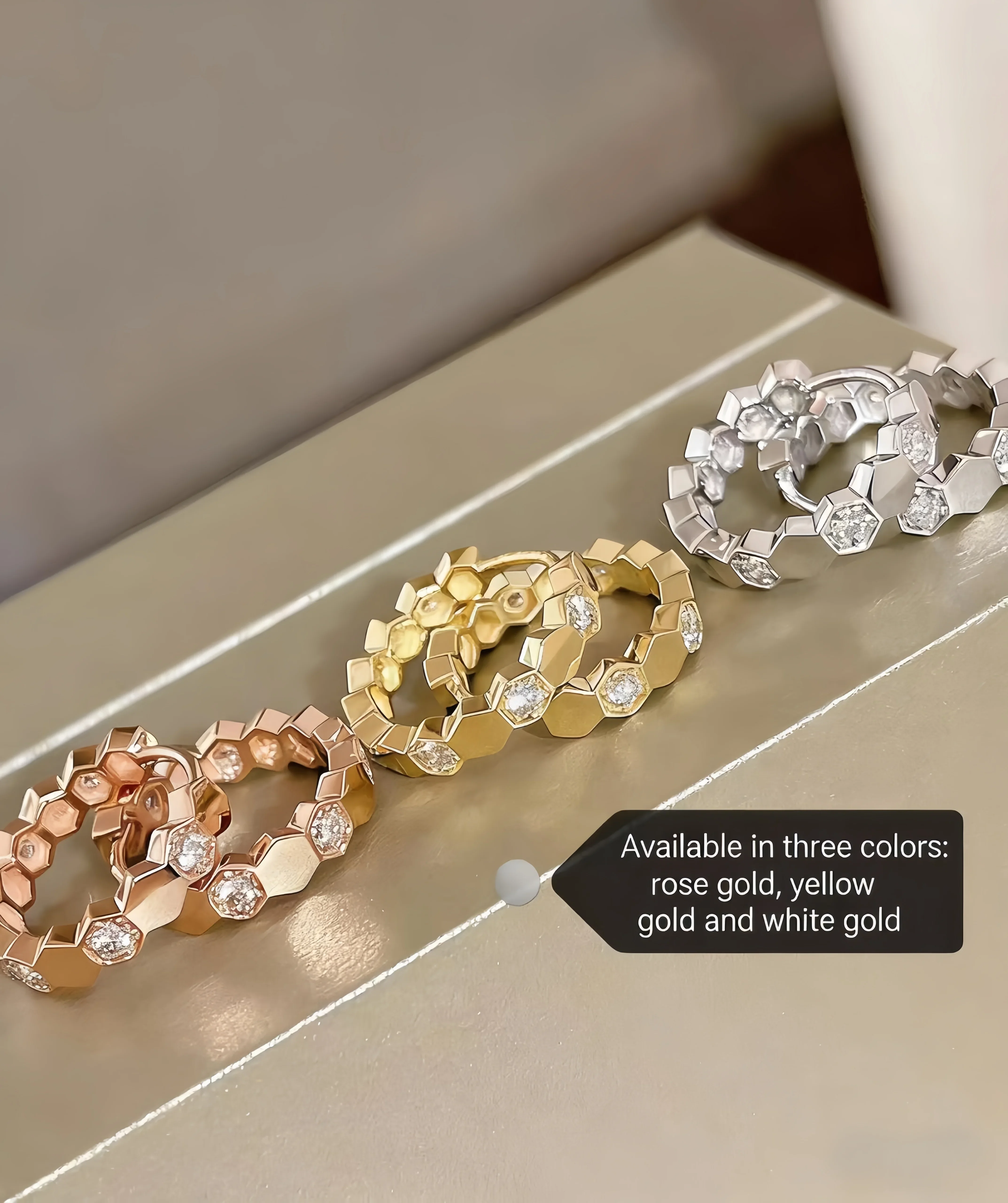 925 Sterling Silber 18K Vergoldete Ohrringe Roségold Weißgold Einfache Luxuriöse Modische Ohrpiercing-Accessoires für Frauen – Detail 1