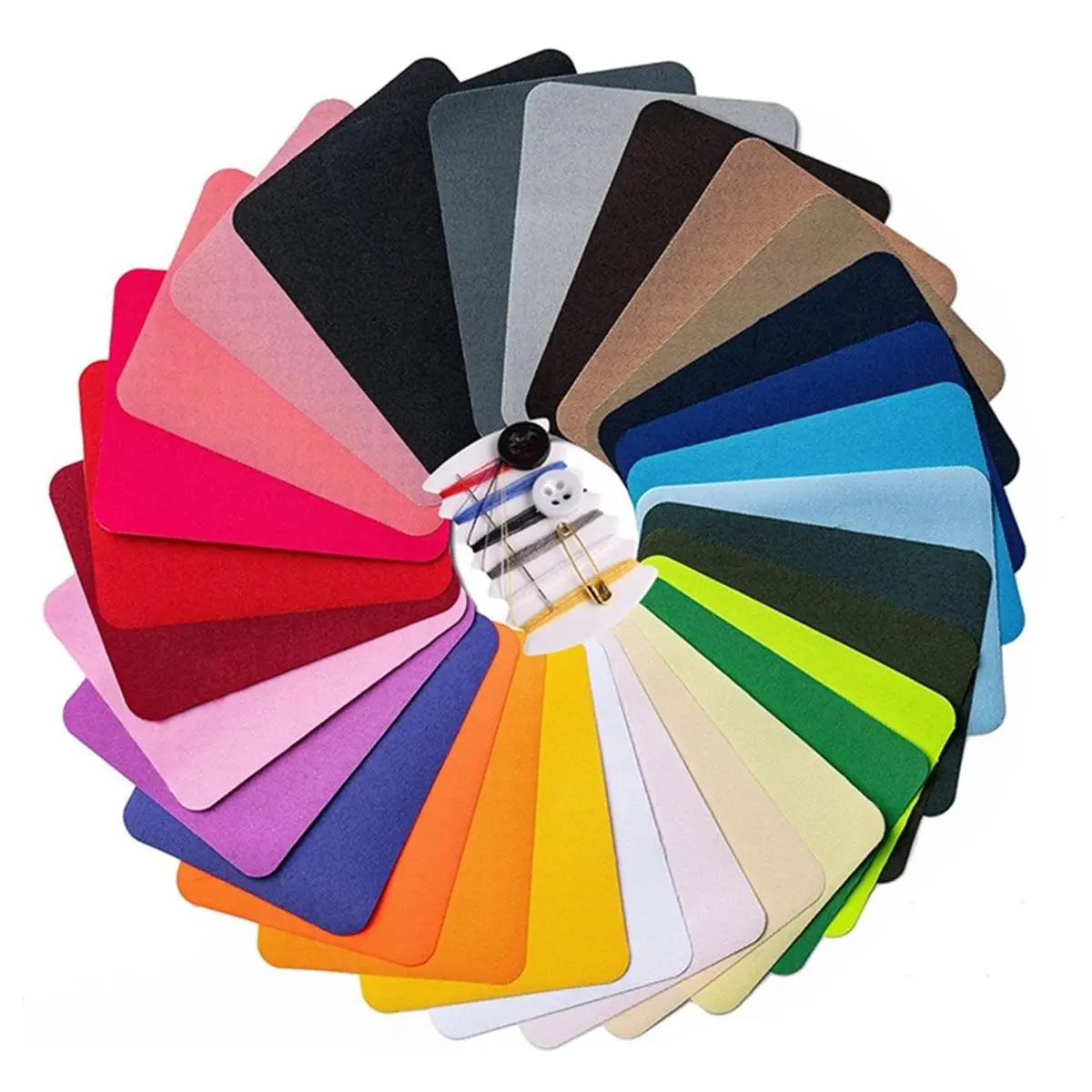 Best of 2026 30 Pcs Iron on Denim Patches for Jeans Repair, Irregular Twill Fabric Patches with Sewing Kit, 3.7x4.9in