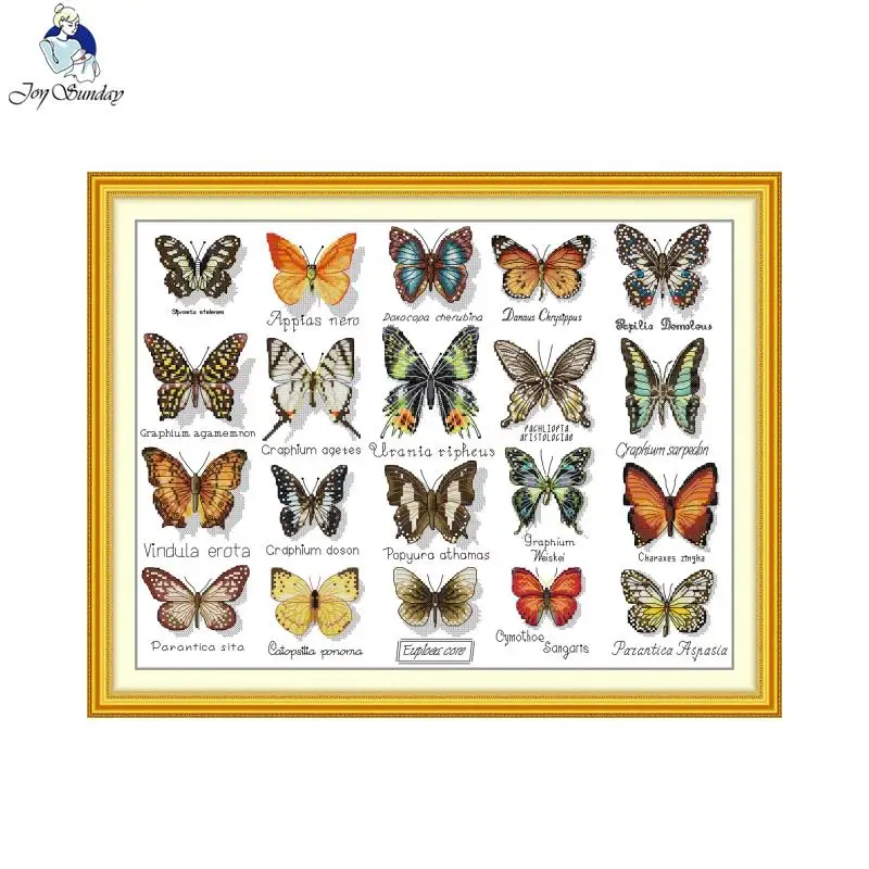 Joy Sunday Cross Stitch Kit Dragonflies HD Pattern Counted Printed Fabric Canvas Art Craft Aida 16/14/11CT DIY Embroidery Kit