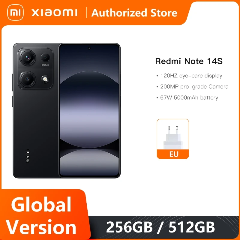 Global Version Xiaomi Redmi Note 14S Smartphone MTK Helio G99 200MP Camera 120Hz 6.67" AMOLED Display 67W Hyper Charge 5000mAh