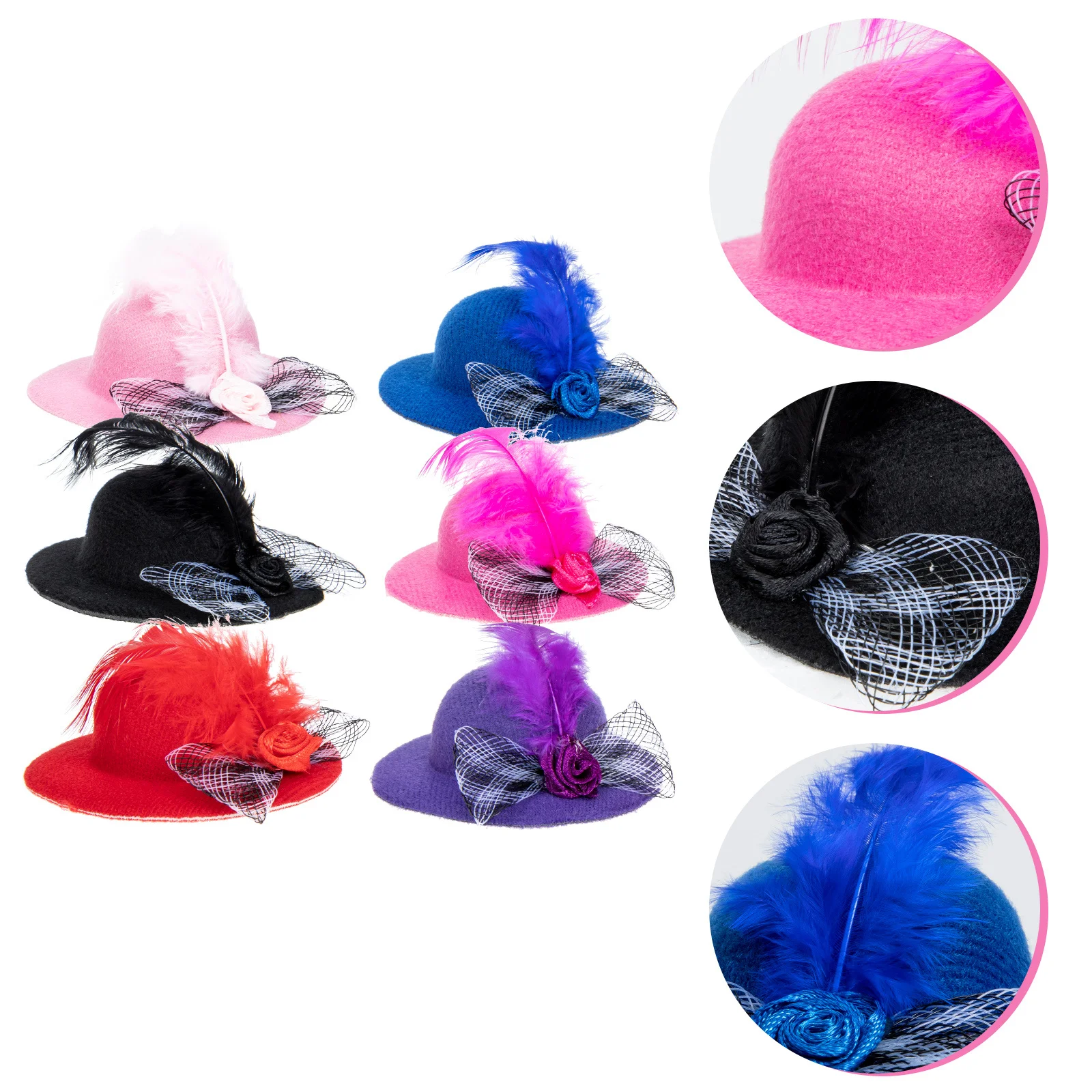 

6Pcs Adjustable Decorative Chicken Hats Lace Style Hen Accessories Christmas Hat Hen Hat Chicken Accessory