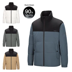 VPG Kort donsjack Gesplitste kleur Lichtgewicht donsjack Winter Warm Veelzijdige kraag Top Casual reisoverjas