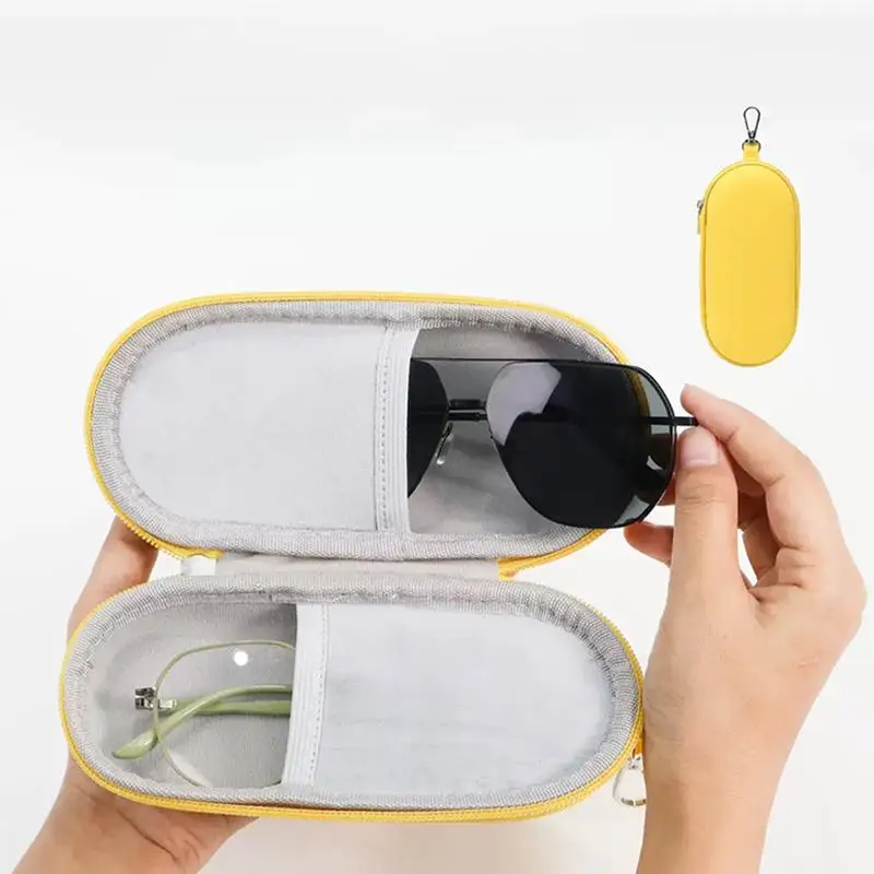 Durable Hard Shell Double Glasses Case Portable Simple Dual Sunglasses Cases Double Eyeglass Storage Box For Women Men