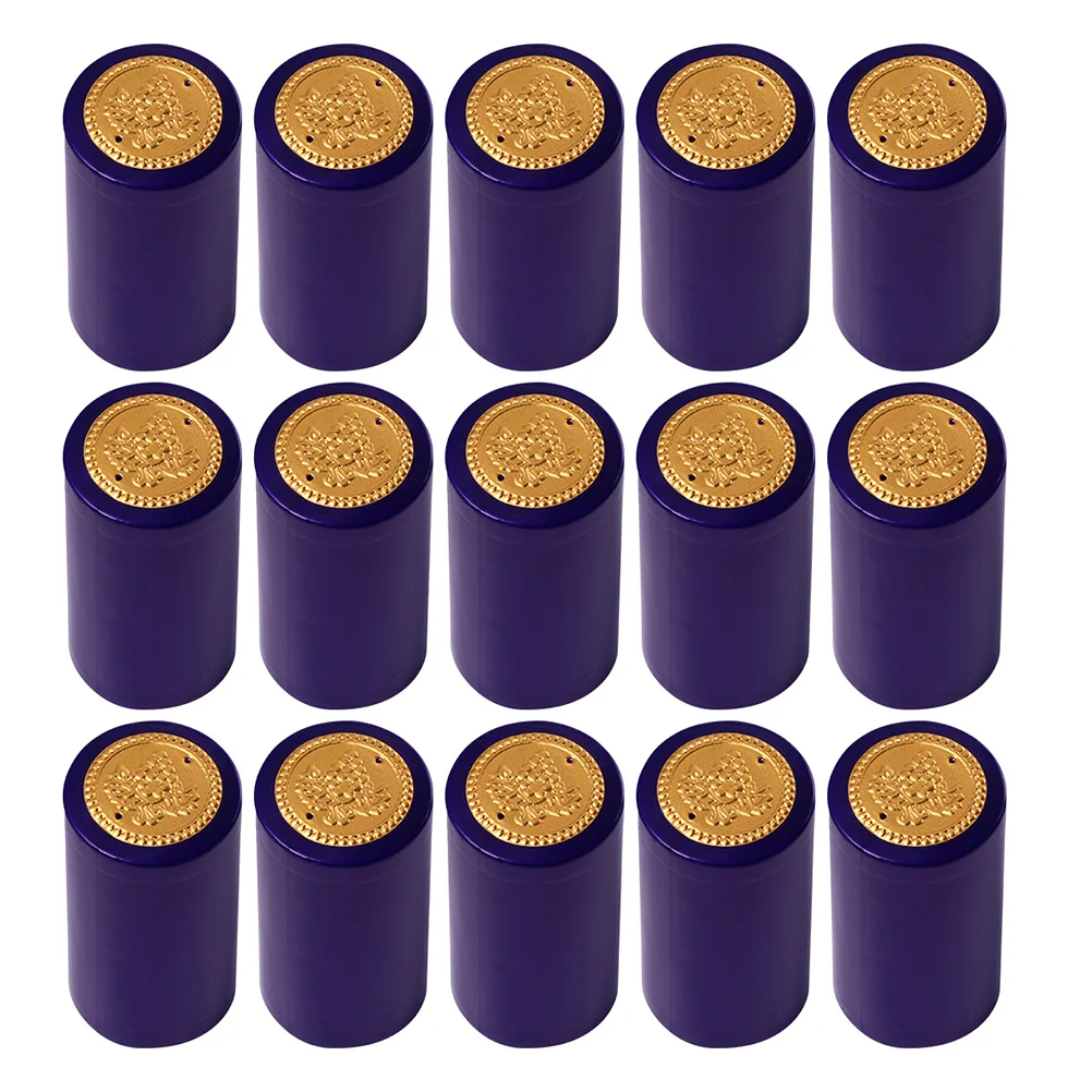 

150pcs Sealing Film Heat Shrink Caps Blue PVC Homebrew Cover Restaurant Heat Shrink Cap Winery