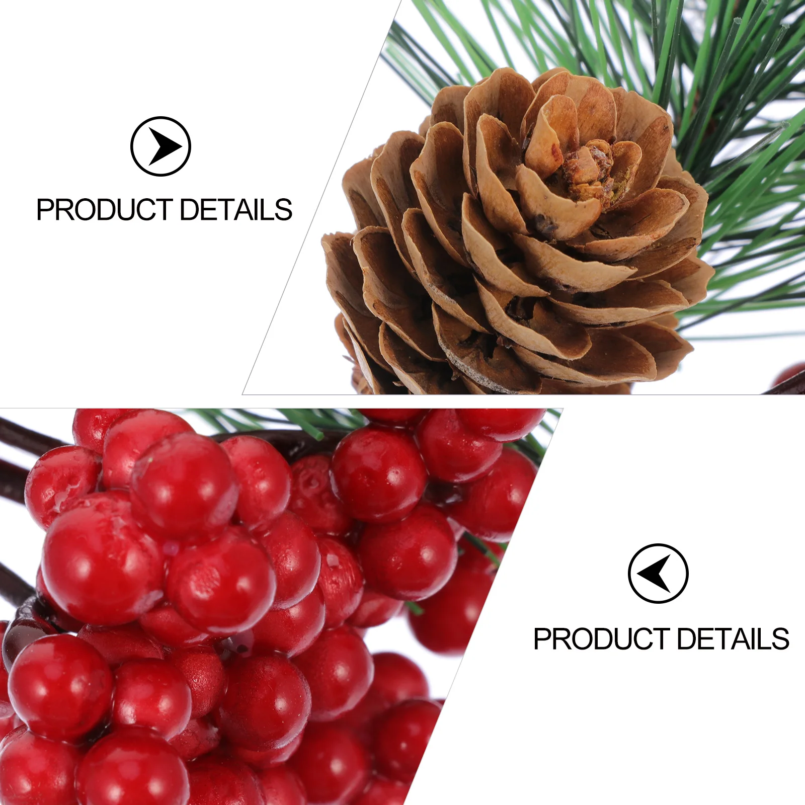 

10 pcs Tree Decor Red Berry Bouquets Simulated Pine Branches Photo Christmas Supplies Props Christmas Supplies 2024