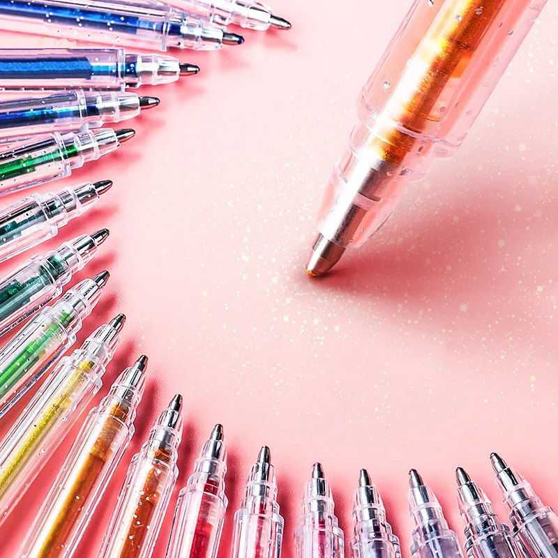 8/12/18 Colors Glitter Gel Pen Set Stationery Iitems 1.0mm Gel Pens DIY Writing Drawing Stationery Back to School Supplies Gifts image 3