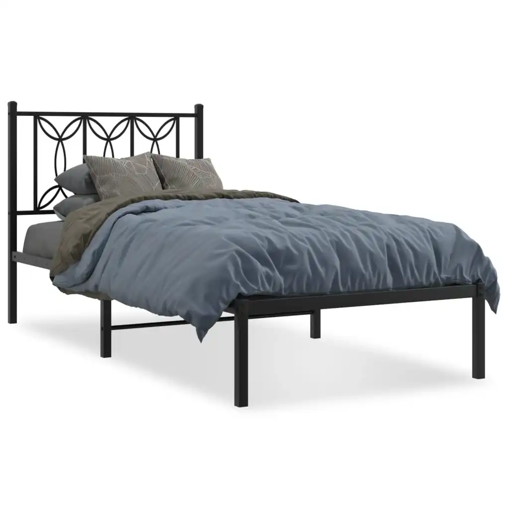 Cadre de Lit Projektor Sans Matelas mit tête de Lit noir 90x200 cm