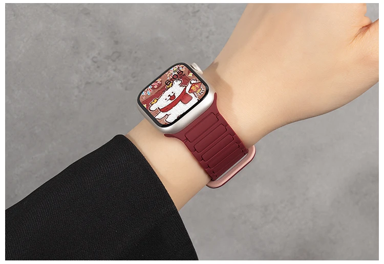 Silikonarmband für Apple Watch 46mm 42mm 49 45mm 41mm 44 40mm Magnetisches Band für IWatch Ultra 4/3/2 Series 12 11 10 9 8 7 6 SE 5 – Detail 13