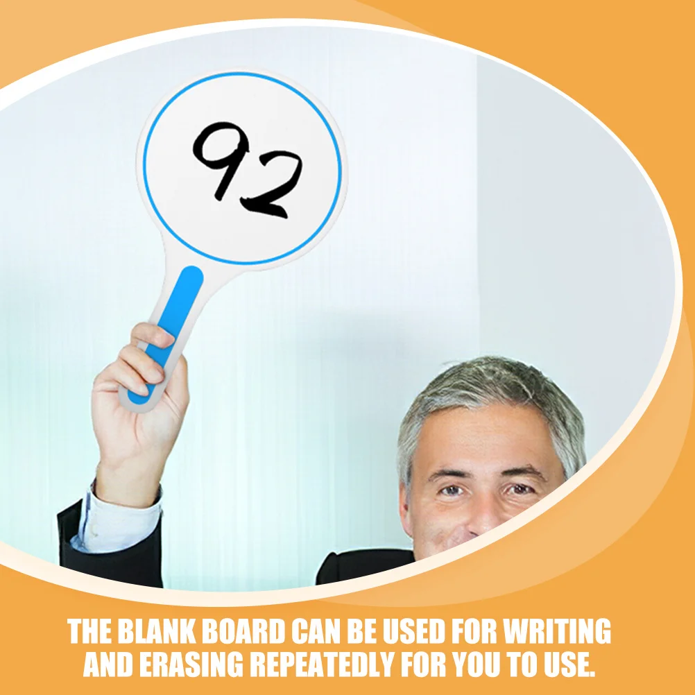 

2pcs Blank Scoreboards Handheld Dry Erase Paddle Boards Reusable Writing Surface For Voting Auctions Classroom Portable Mini
