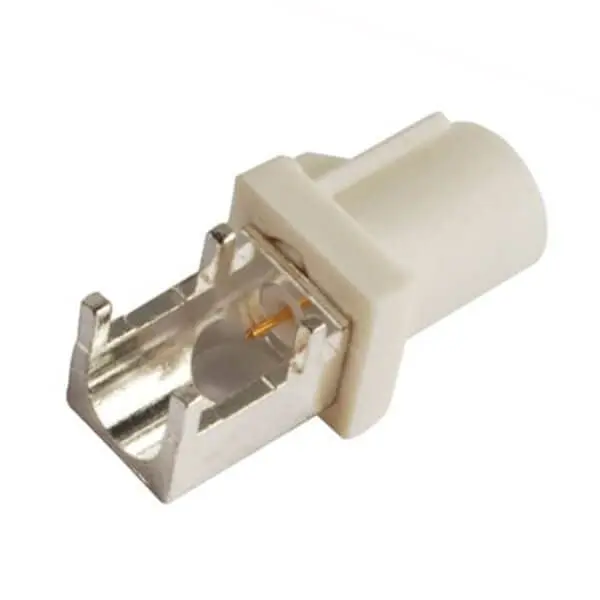 FAKRA RF Coaxial Connector White Male PCB Mount 50 Ohm for Car GPS Navigation TV Antenna Video System Automotive