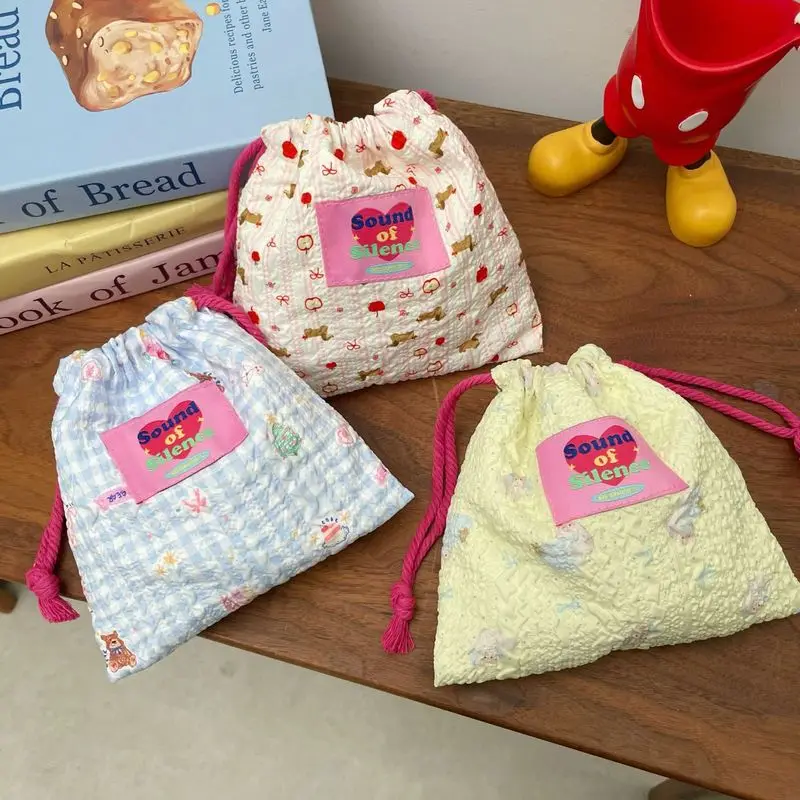 

Young Girl Heart Draw String Pocket Ins Niche Cute Foam Storage Bag Out Of The Luggage Small Bag Mouth Red Envelope Stationery S