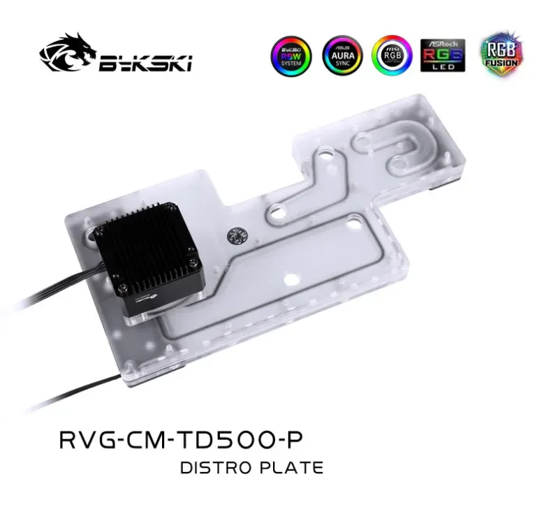 BYKSKI Acrylic Tank use for MasterBox TD500 Mesh Case Computer Case / 3PIN 5V D-RGB / Combo DDC Pump Cool Water Channel Solution