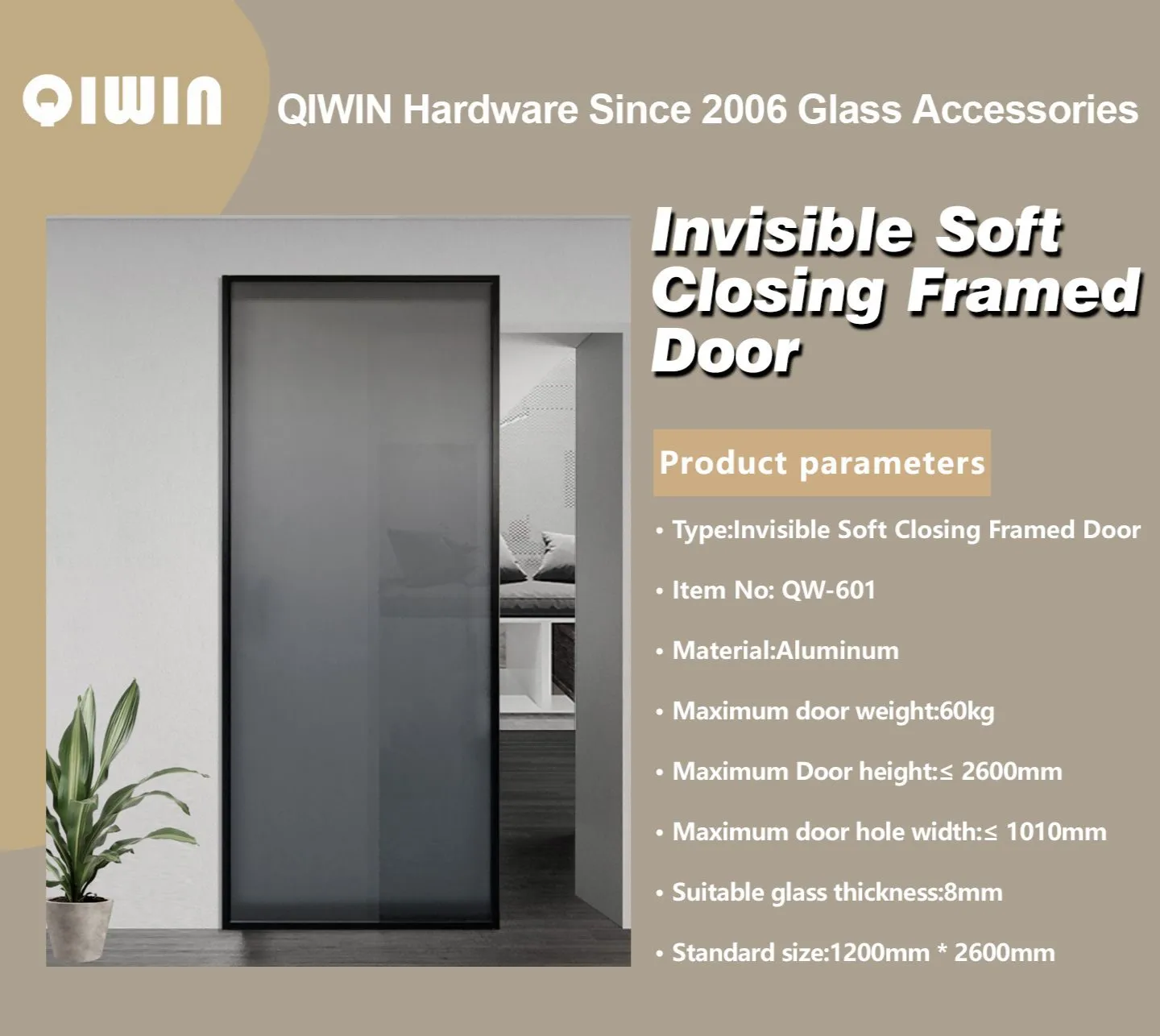 Modern Magic Ghost Sliding Door System with Compete Aluminum Frame for 8mm Glass Mirror Bedroom Kitchen Design Interior Door