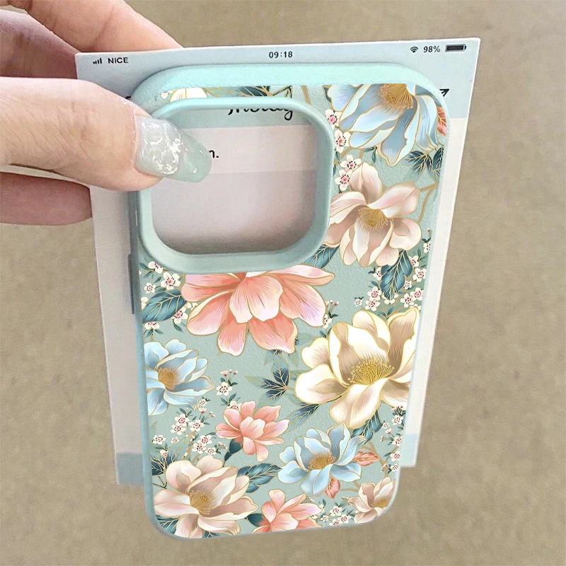 Leather Texture TPU Phone Case For iPhone 17 17e 16e 16 15 Pro Max 14 13 Pro Max 11 Sunflower Pattern Soft Silicone Back Cover - view 3